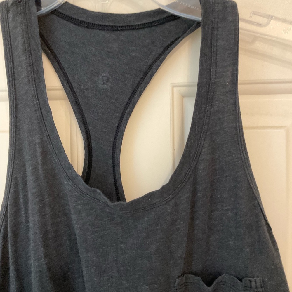 LuLuLemon Athletic Racer Tank, Charcoal, lightweight, Good Condition, Sz S - Picture 2 of 11
